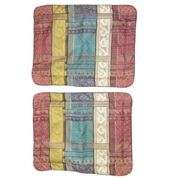 Croscill Standard Pillow Sham Corded Trim Patchwork Jacquard Bohemian Tapestry 2 - Picture 1 of 11